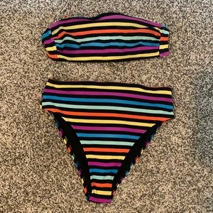 Strapless high waist bikini